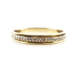 Half eternity diamond 9ct yellow gold ring