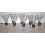 Good set eight Murano champagne flutes