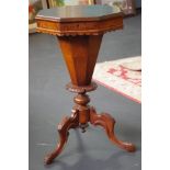 Victorian walnut work / sewing table