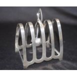 George V sterling silver toast rack