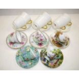 Five Shelley tea cups and saucers