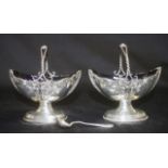 Pair Victorian sterling silver open salts