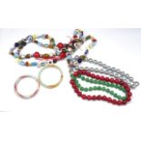 Costume jewellery bangles and necklaces