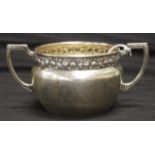 German silver twin handle sugar bowl