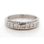 Diamond set 18ct white gold wedding band