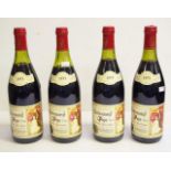 Four bottles 1975 Chateauneuf du Pape red wine