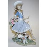 Lladro Dancing Girl and Dog figure