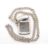 Antique sterling silver fob chain and vesta
