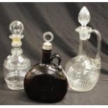 Two various antique glass decanters