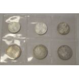 Six German silver coins