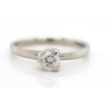 Diamond solitaire and platinum ring