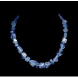 Aquamarine beaded necklace