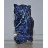 Carved hardstone owl figure