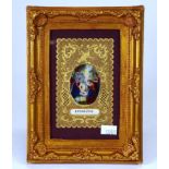 Antique French framed hand painted scene