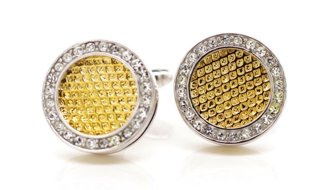 Sterling silver and crystal set cufflinks - Image 2 of 4