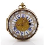 Louis XIV gilt brass verge `oignon` pocket watch