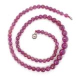 Faceted ruby beaded necklace