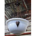 Vintage white glass hanging ceiling light