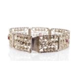 Multi gemstone silver filigree bracelet
