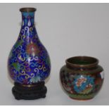Two various Oriental cloisonne vases