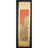 Chinese scroll of Woman in Court scene