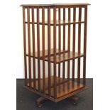 Vintage walnut revolving bookcase