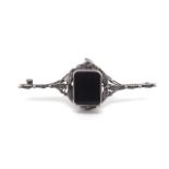 Australian arts & crafts silver and onyx brooch
