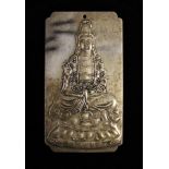 Chinese silvered Buddha amulet