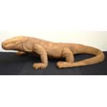 Large wooden Komodo dragon figure