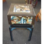 Good Chinese hand painted box and floor stand