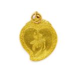 Vintage Chinese 24carat gold commemorative pendant