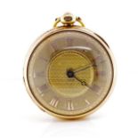 George IV 18ct yellow gold open faced pocket watch