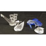 Four assorted Swarovski Crystal figurines