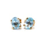 Topaz and 9ct yellow gold stud earrings