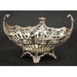 George V sterling silver sweetmeat basket