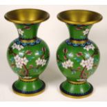 Pair Chinese cloisonne vases