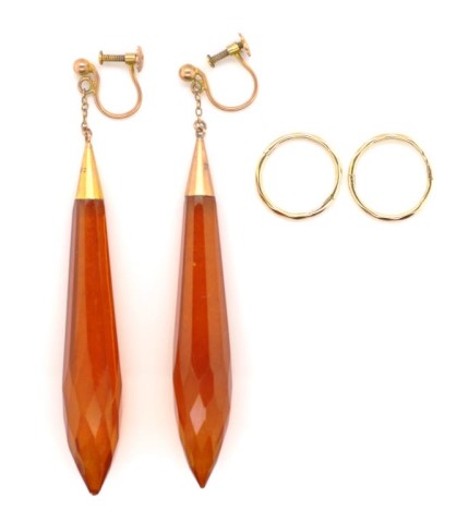 Two pairs of vintage yellow gold earrings