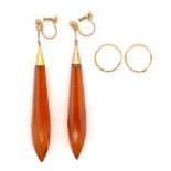 Two pairs of vintage yellow gold earrings