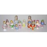 Collection twelve various ceramic half dolls