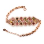 Tourmaline and silver bracelet