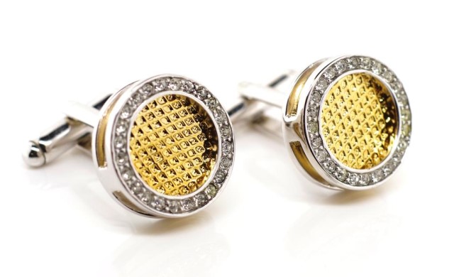 Sterling silver and crystal set cufflinks