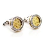 Sterling silver and crystal set cufflinks