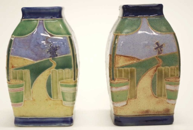 Two Doulton Lambeth Dutch vases - Image 4 of 6