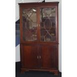 Antique Georgian style mahogany corner cupboard