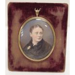 Victorian hand painted portrait miniature