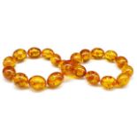 Baltic honey amber oval beaded necklace