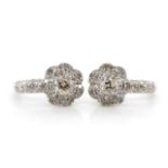 Diamond and 14ct white gold earrings