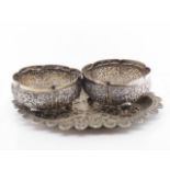 Anglo Indian silver salts and a pin tray