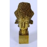 Good Chinese brass Buddha's head seal