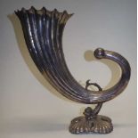 Silver plated cornucopia vase